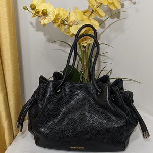 MICHAEL KORS Large Pebble Leather HandBag Satchel Shoulder Bag Black